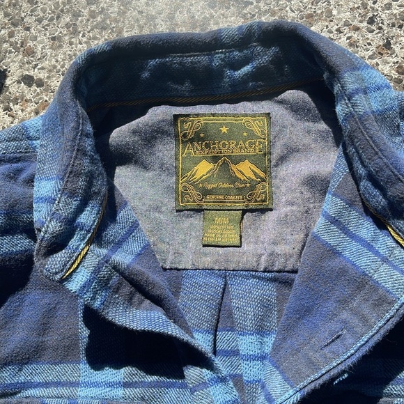 Anchorage Expedition Shacket Flip Cuffs Mens Sz M Flannel‎ Shirt Bluestone, - Picture 15 of 16